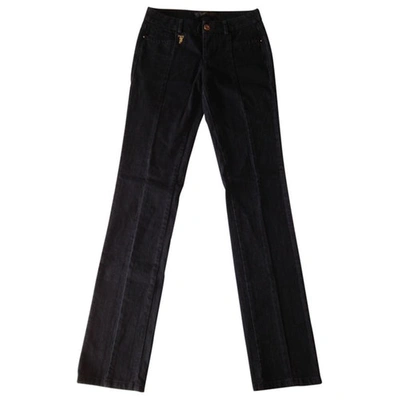 Pre-owned Trussardi Black Cotton - Elasthane Jeans
