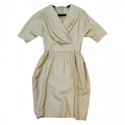 Pre-owned Giambattista Valli Beige Silk Dress