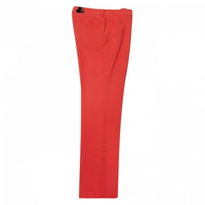 Pre-owned Fendi Red Silk Trousers