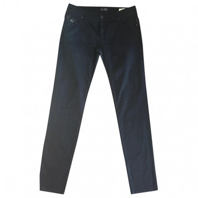 Pre-owned Emporio Armani Black Cotton Trousers