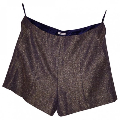 Pre-owned Miu Miu Gold Viscose Shorts