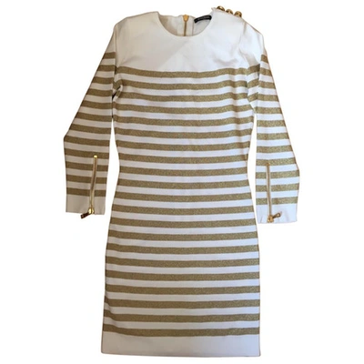 Pre-owned Balmain White Viscose Dress