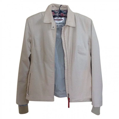 Pre-owned Prada Beige Polyester Biker Jacket