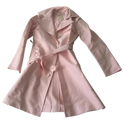 Pre-owned Pinko Pink Cotton Trench Coat