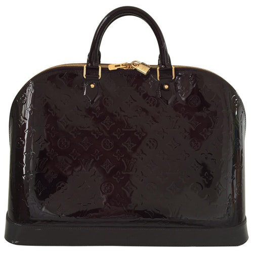 Louis Vuitton Alma Burgundy Patent Leather Handbag | ModeSens