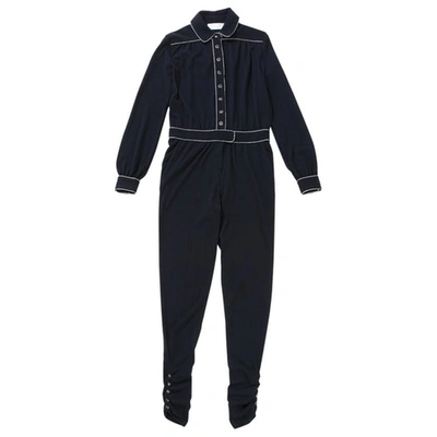 Pre-owned Azzaro Wool Jumpsuit In Navy