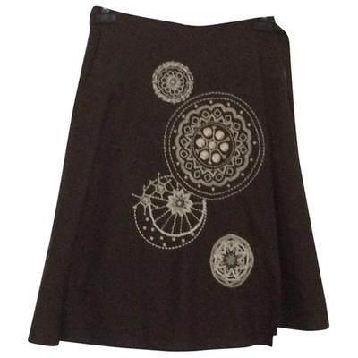 Pre-owned Megan Park Mid-length Skirt In Khaki