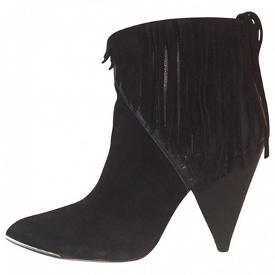 Pre-owned Iro Black Fringed Boots