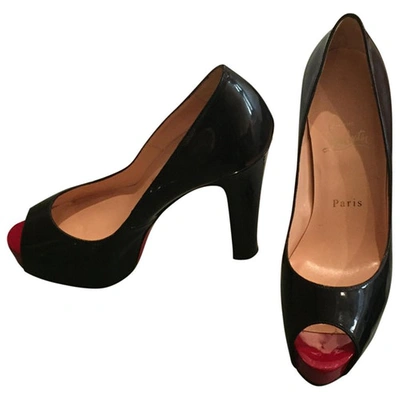 Pre-owned Christian Louboutin Leather Heels In Black