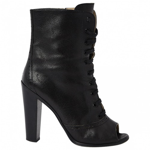 Miu Miu Black Leather Ankle Boots | ModeSens