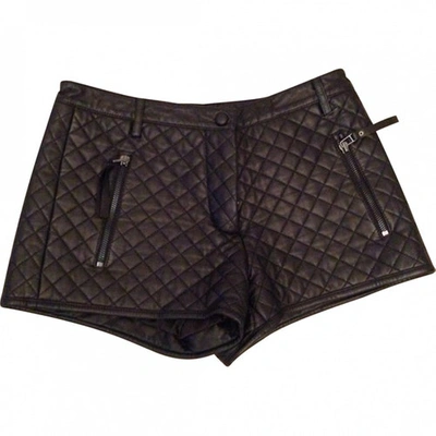 Pre-owned Pinko Black Leather Shorts