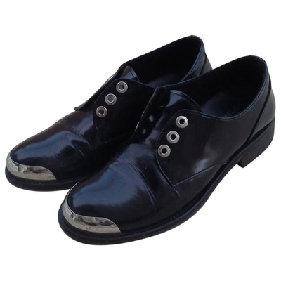 Pre-owned Pinko Black Leather Lace Ups