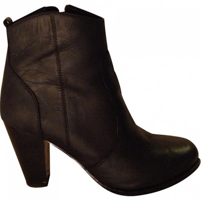 Pre-owned Joie Black Leather Ankle Boots