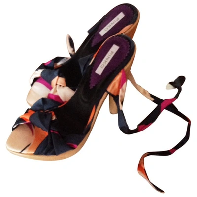 Pre-owned Pinko Cloth Sandal In Multicolour