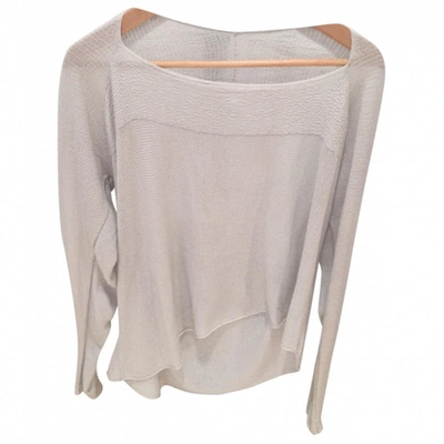 Pre-owned Helmut Lang Wool Top In Ecru