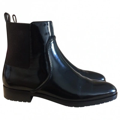 Pre-owned Sergio Rossi Black Leather Ankle Boots