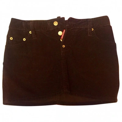 Pre-owned Dsquared2 Velvet Mini Skirt In Brown