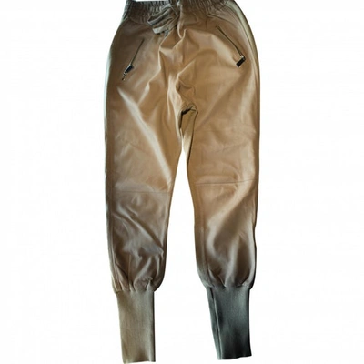 Pre-owned Pinko Camel Leather Trousers