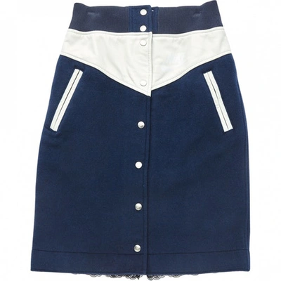 NIKE Pre-owned Wool Mid-length Skirt In Navy
