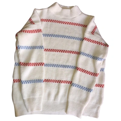 Pre-owned Ymc You Must Create Wool Jumper In White