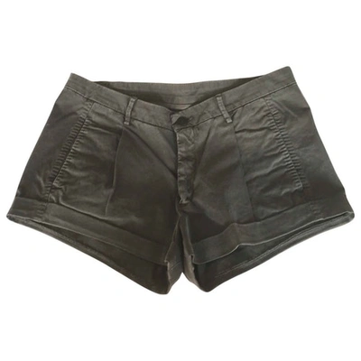 Pre-owned 7 For All Mankind Mini-shorts In Khaki