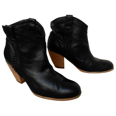 Pre-owned Tatoosh Leather Ankle Boots In Black