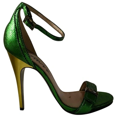 Pre-owned Lanvin Leather Sandals In Green