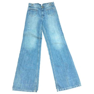 Pre-owned Acquaverde Blue Cotton Jeans