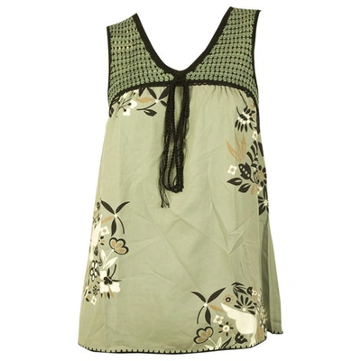 Pre-owned Bcbg Max Azria Silk Vest In Green