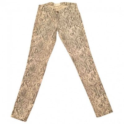 Pre-owned Current Elliott Straight Pants In Beige