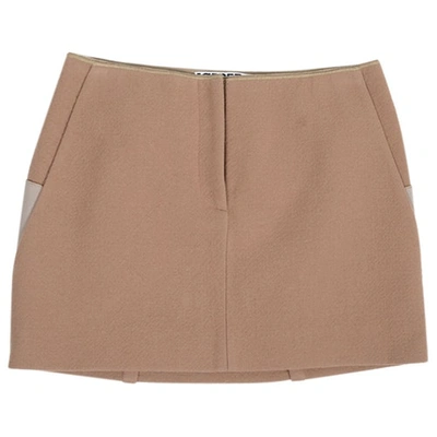 Pre-owned Iceberg Wool Mini Skirt In Camel