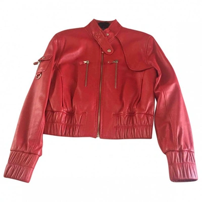 Pre-owned Andrew Marc Red Leather Jacket