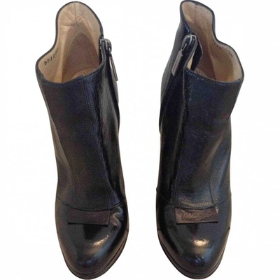 Pre-owned Bruno Magli Patent Leather Boots In Black