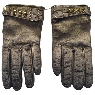 Pre-owned Valentino Garavani Leather Gloves