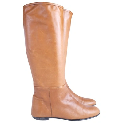 Pre-owned Atelier Mercadal Camel Leather Boots
