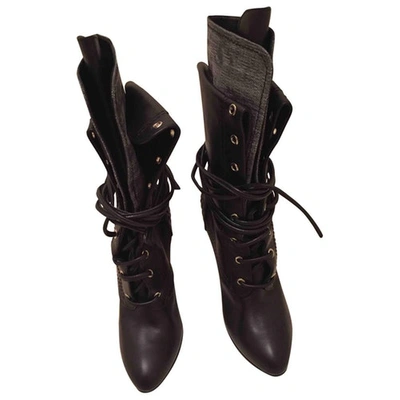 Pre-owned Giuseppe Zanotti Leather Boots In Black