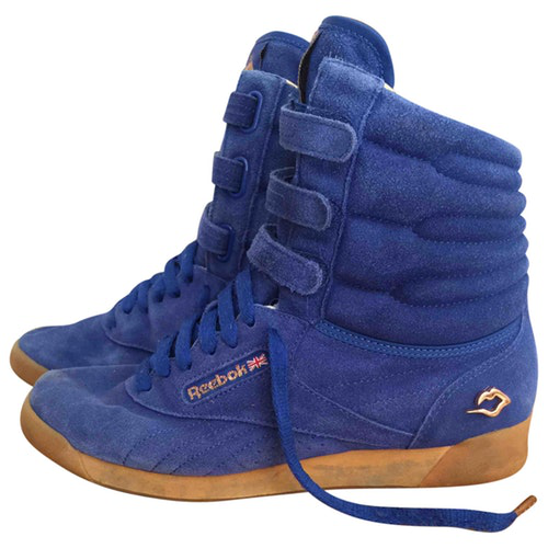 reebok blue suede trainers