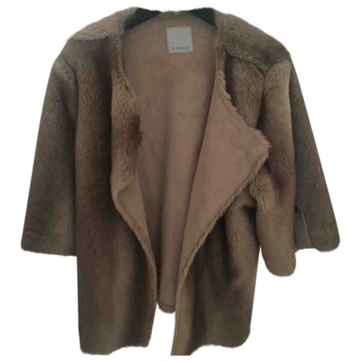 Pre-owned Pinko Beige Faux Fur Jacket