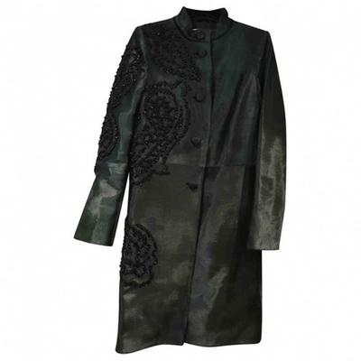 Pre-owned Brioni Leather Coat In Green