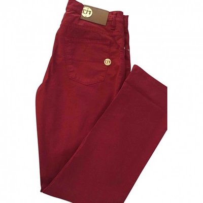 Pre-owned Trussardi Trousers In Burgundy
