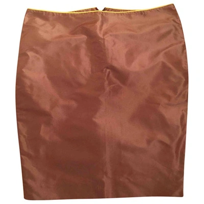 Pre-owned Gucci Silk Mid-length Skirt In Camel