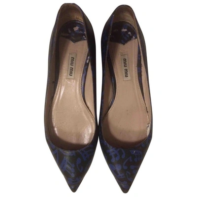 Pre-owned Miu Miu Black Leather Ballet Flats