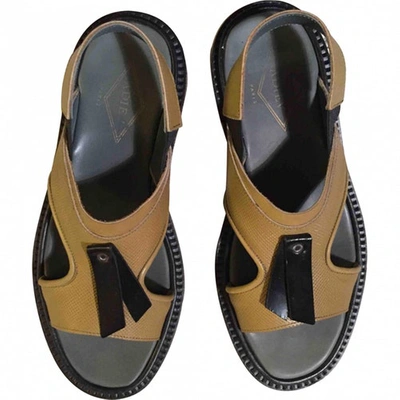 Pre-owned Adieu Leather Sandal In Khaki