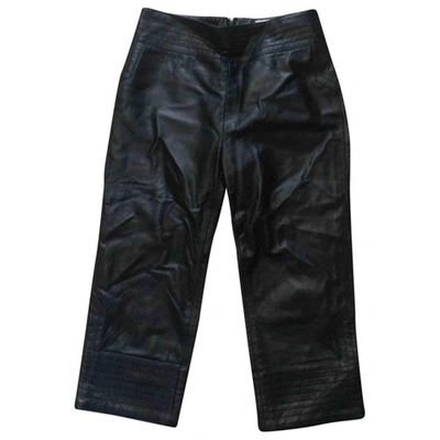 Pre-owned Iceberg Leather Trousers In Black