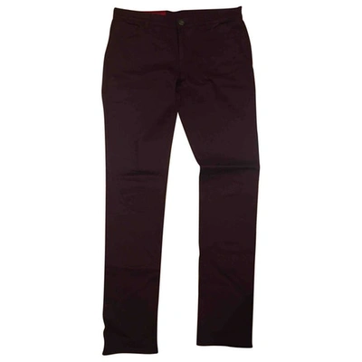 Pre-owned Valentino Straight Pants In Burgundy