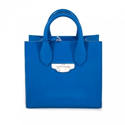 Pre-owned Balenciaga Leather Handbag In Blue