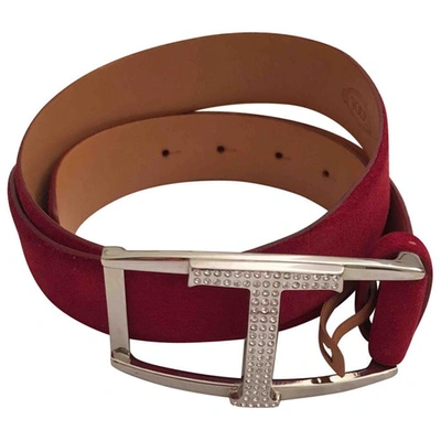 Pre-owned Tod's Belt In Red