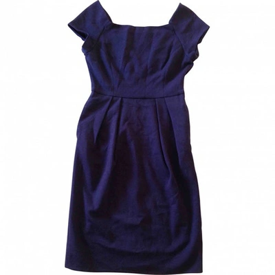 Pre-owned Diane Von Furstenberg Wool Mid-length Dress In Blue