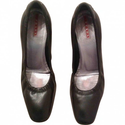 Pre-owned Prada Leather Heels In Black