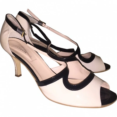 Pre-owned Marella Patent Leather Sandal In Beige